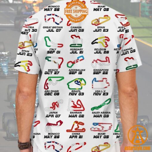 Calendar Formula Race Cars 2024 Hawaiian Shirt