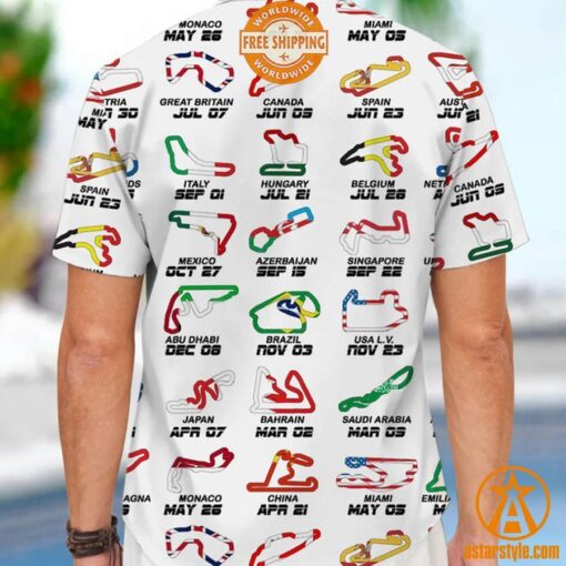 Calendar Formula Race Cars 2024 Hawaiian Shirt