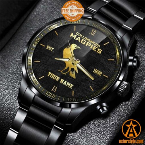 Collingwood Magpies CUSTOM Stainless Steel Watch