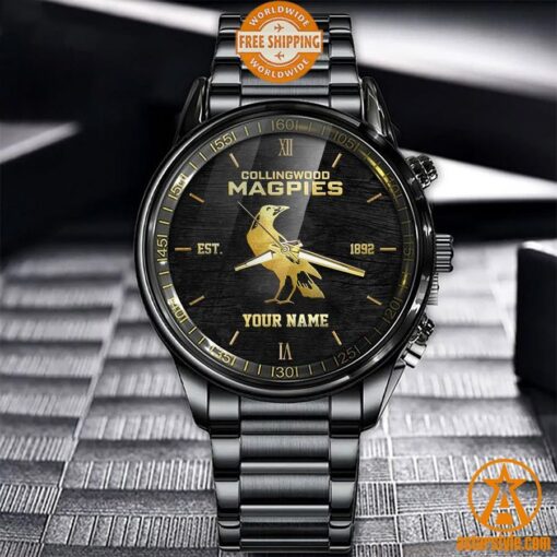 Collingwood Magpies CUSTOM Stainless Steel Watch