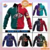 CUSTOMIZED Mix 2 NFL Teams Jersey Hoodie Nice bread, I like it