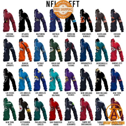 CUSTOMIZED Mix 2 NFL Teams Jersey Hoodie