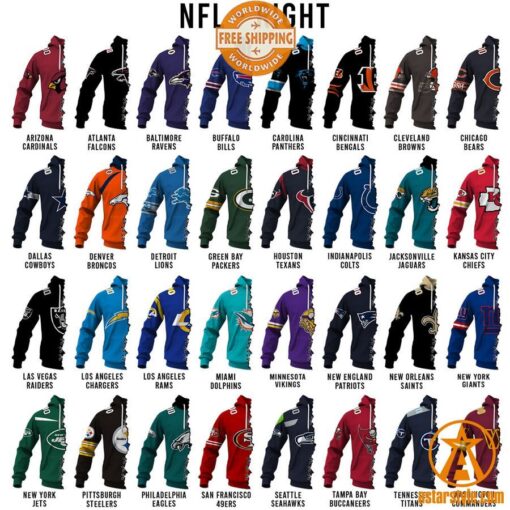 CUSTOMIZED Mix 2 NFL Teams Jersey Hoodie