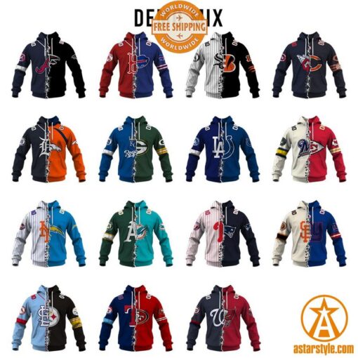 Customized Mix MLB x NFL Jersey Design Hoodie