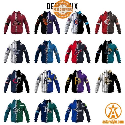 Customized Mix MLB x NFL Jersey Design Hoodie