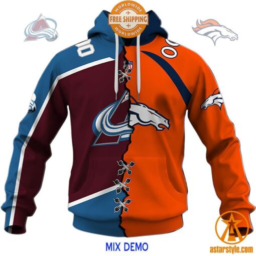 CUSTOMIZED Mix NFL x NHL Hockey Special Design Teams Jersey Hoodie