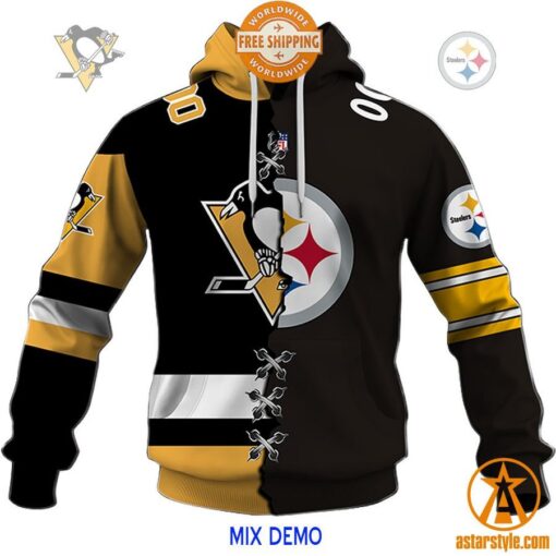 CUSTOMIZED Mix NFL x NHL Hockey Special Design Teams Jersey Hoodie