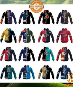 CUSTOMIZED Mix NFL x NHL Hockey Special Design Teams Jersey Hoodie