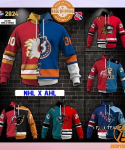 CUSTOMIZED Mix NHL x AHL Hockey Special Design Teams Jersey Hoodie