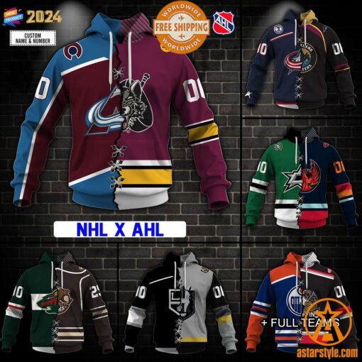 CUSTOMIZED Mix NHL x AHL Hockey Special Design Teams Jersey Hoodie