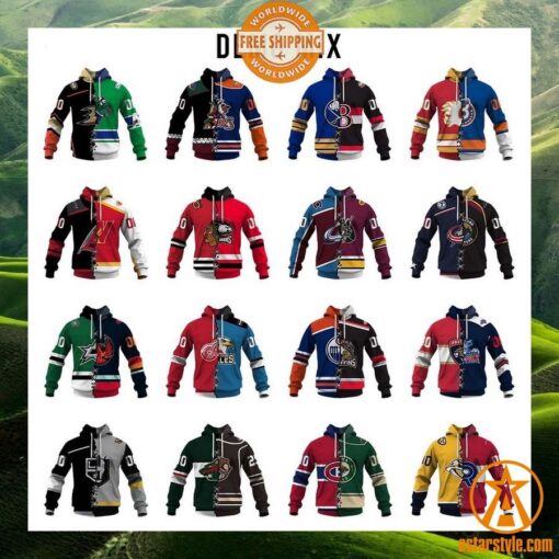 CUSTOMIZED Mix NHL x AHL Hockey Special Design Teams Jersey Hoodie