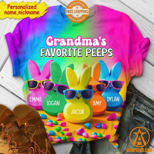 Grandma’s Favorite Peeps Rainbow CUSTOM shirt