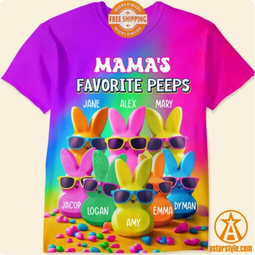 Grandma’s Favorite Peeps Rainbow CUSTOM shirt