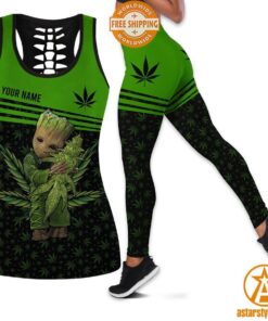 Groot Just Hit It Weed CUSTOM Hollow Tank Top, Leggings