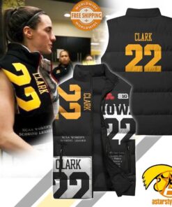 Iowa Hawkeyes Caitlin Clark 22 Sleeveless Puffer Jacket