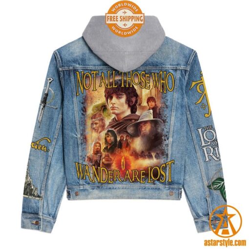 Lord Of The Rings Not All Those Who Wander Are Lost Hooded Denim Jacket