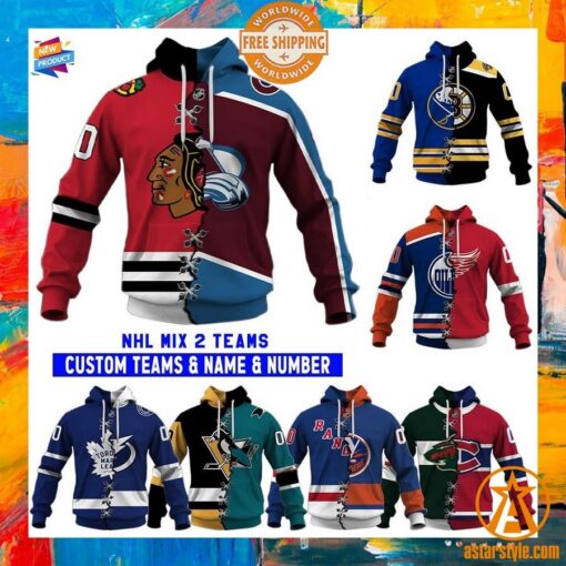 Mix 2 NHL Teams personalized Hoodie