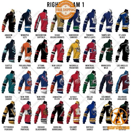 Mix 2 NHL Teams personalized Hoodie