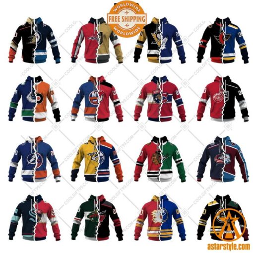 Mix 2 NHL Teams personalized Hoodie