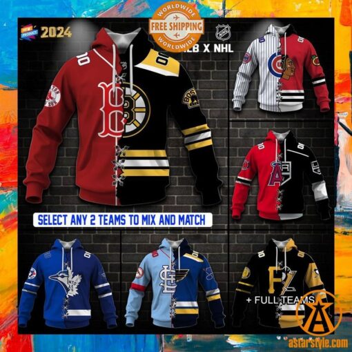 Mix MLB x NHL Team personalized Hoodie