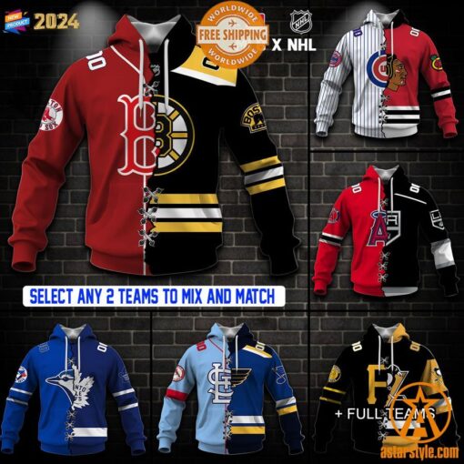 Mix MLB x NHL Team personalized Hoodie