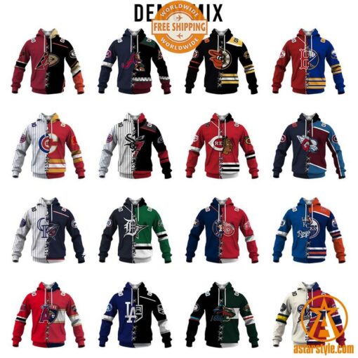 Mix MLB x NHL Team personalized Hoodie