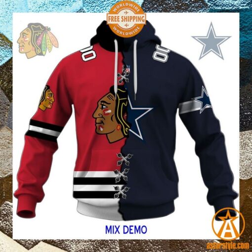 Mix NFL x NHL Team personalized Hoodie