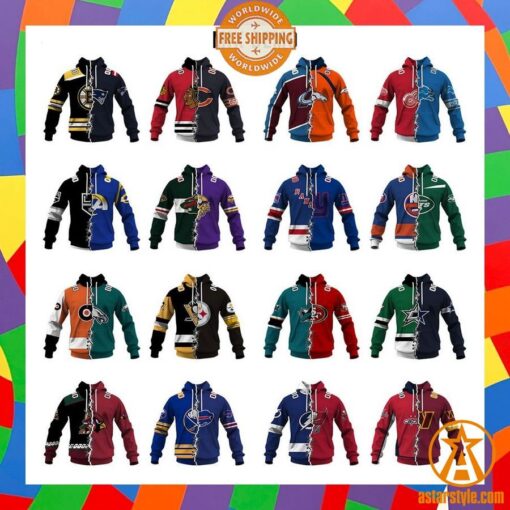 Mix NFL x NHL Team personalized Hoodie