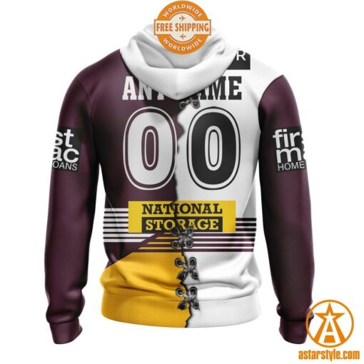 NRL Brisbane Broncos Home Mix Away Jersey CUSTOM Hoodie