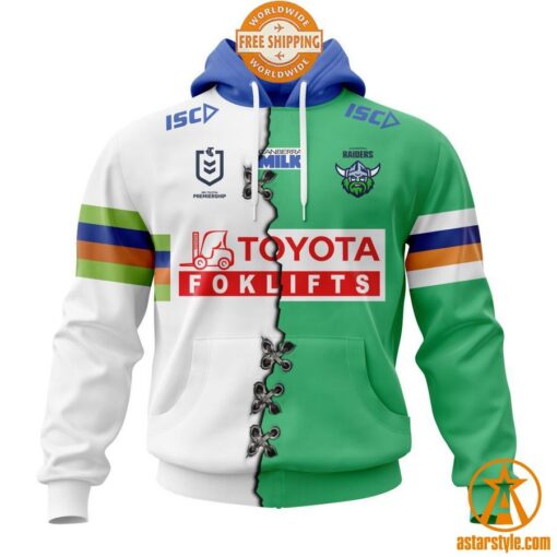 NRL Canberra Raiders Home Mix Away Jersey CUSTOM Hoodie