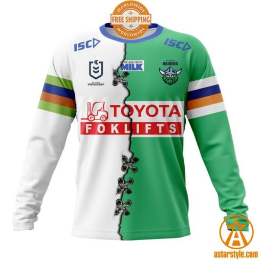 NRL Canberra Raiders Home Mix Away Jersey CUSTOM Hoodie