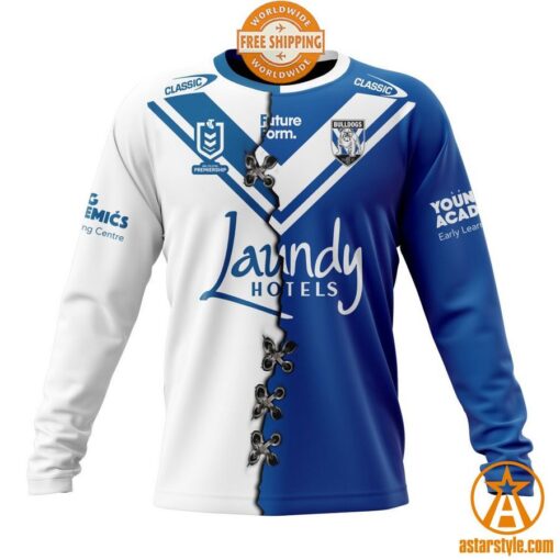 NRL Canterbury-Bankstown Bulldogs Home Mix Away Jersey CUSTOM Hoodie