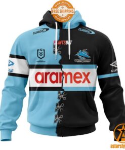 NRL Cronulla-Sutherland Sharks Home Mix Away Jersey CUSTOM Hoodie