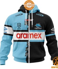 NRL Cronulla-Sutherland Sharks Home Mix Away Jersey CUSTOM Hoodie