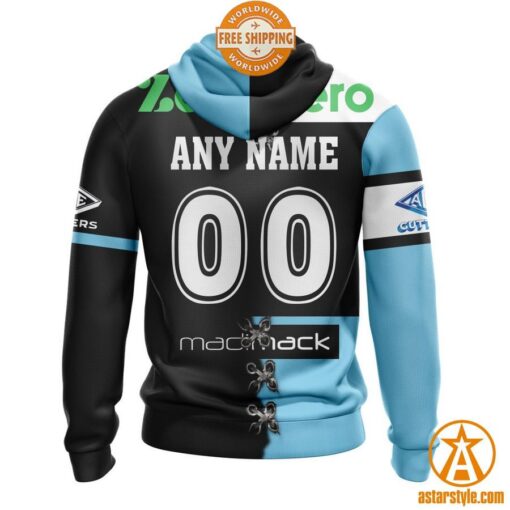 NRL Cronulla-Sutherland Sharks Home Mix Away Jersey CUSTOM Hoodie