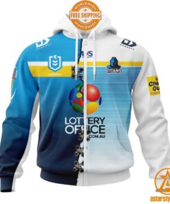 NRL Gold Coast Titans Home Mix Away Jersey CUSTOM Hoodie