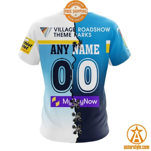 NRL Gold Coast Titans Home Mix Away Jersey CUSTOM Hoodie