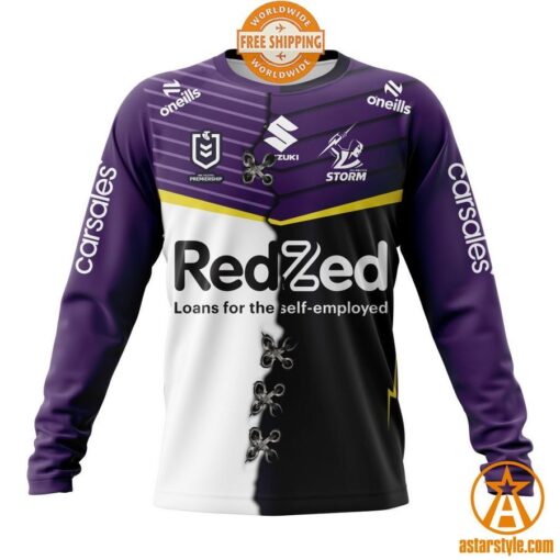 NRL Melbourne Storm Home Mix Away Jersey CUSTOM Hoodie