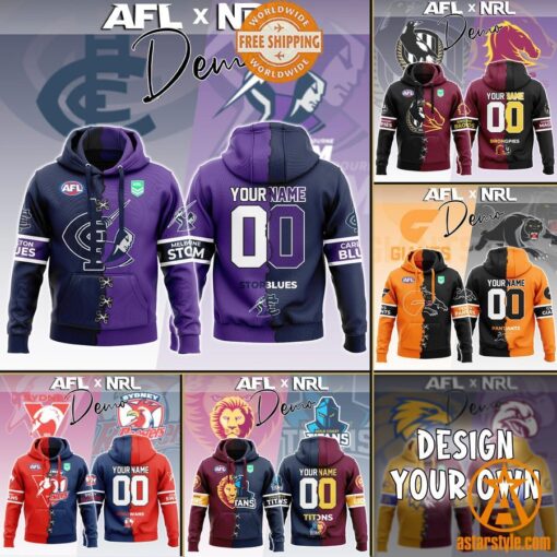 Personalized AFL x NRL customized Team Hoodie