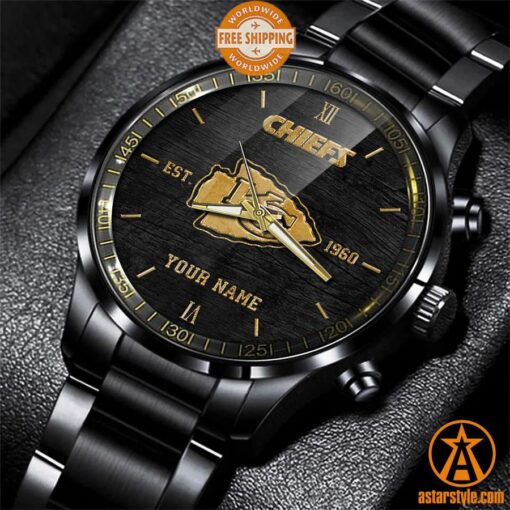 Personalized Kansas City Chiefs Stainless Steel Watch