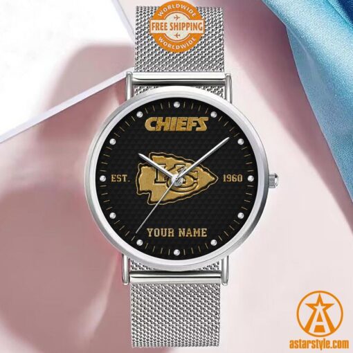 Personalized Kansas City Chiefs Stainless Steel Watch