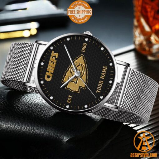 Personalized Kansas City Chiefs Stainless Steel Watch