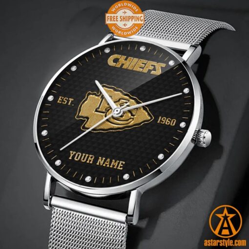 Personalized Kansas City Chiefs Stainless Steel Watch