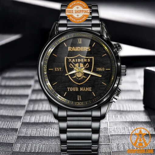 Personalized Las Vegas Raiders Stainless Steel Watch