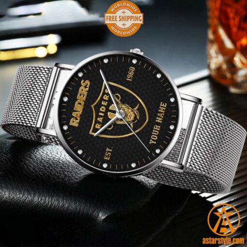 Personalized Las Vegas Raiders Stainless Steel Watch