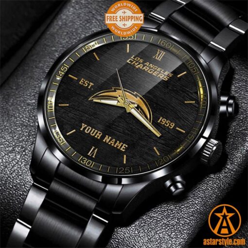 Personalized Los Angeles Chargers Stainless Steel Watch