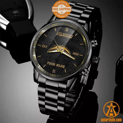 Personalized Los Angeles Chargers Stainless Steel Watch