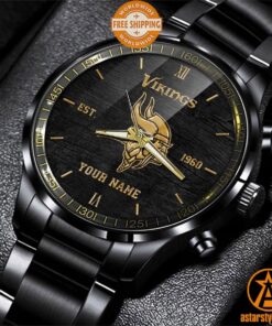 Personalized Minnesota Vikings Stainless Steel Watch