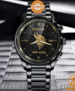 Personalized Minnesota Vikings Stainless Steel Watch