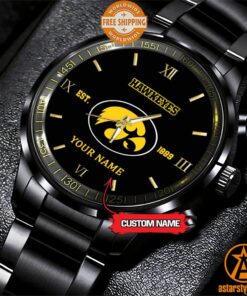 Personalized NCAA Iowa Hawkeyes Stainless Steel Watch